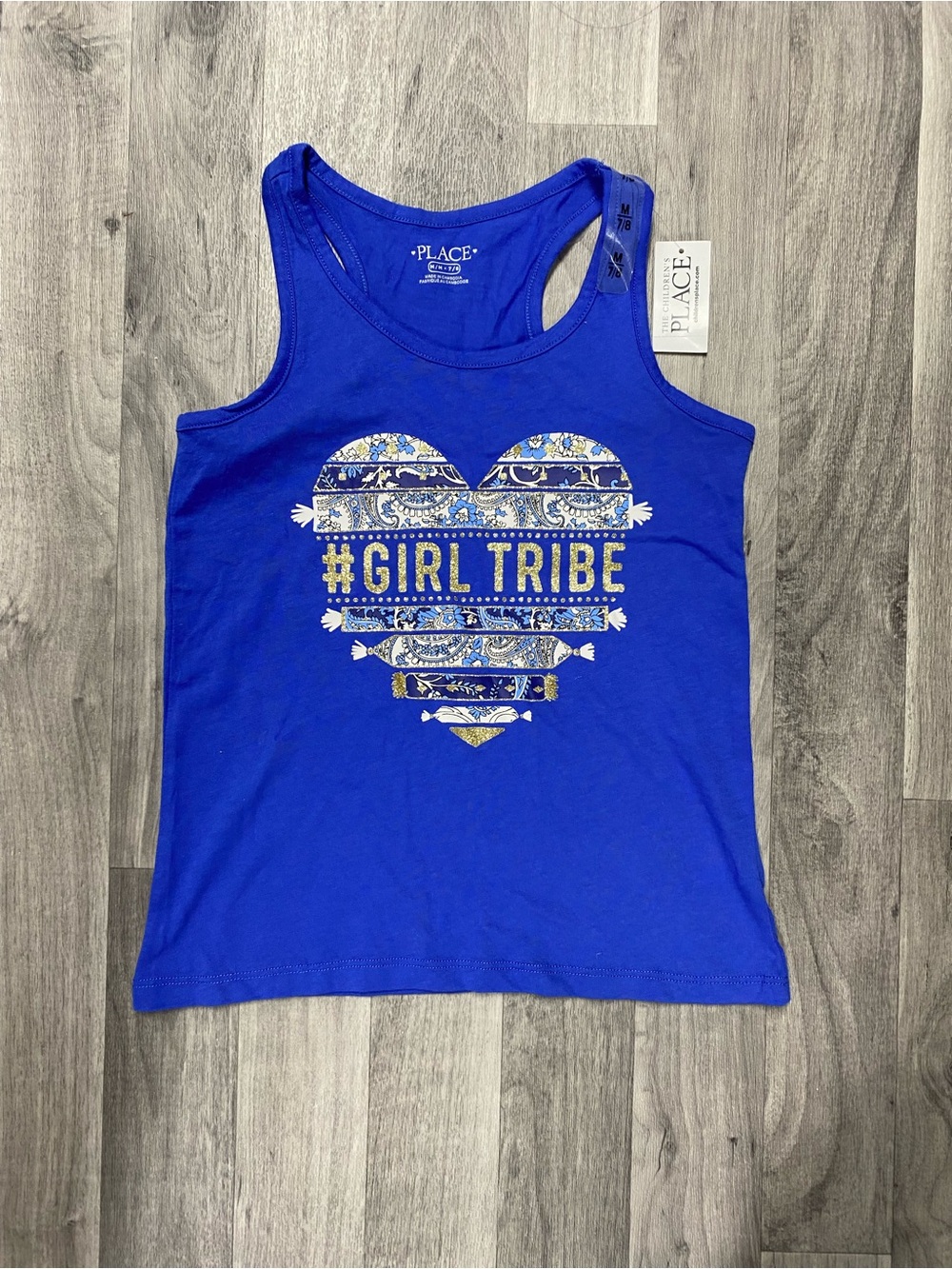 The Children's Place Royal Blue #GIRLTRIBE Heart Tank